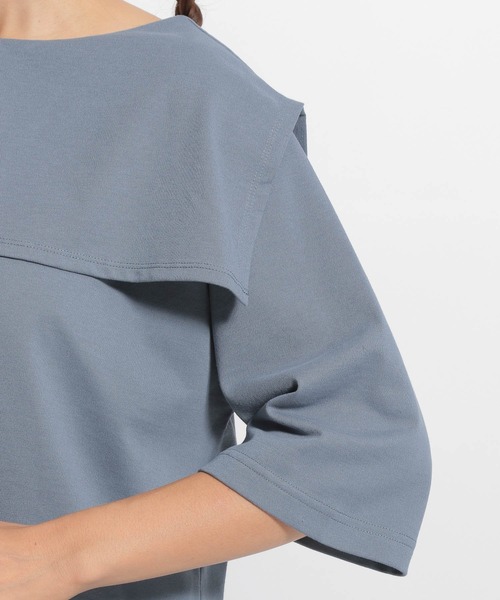 niko and...(ニコアンド)の「2WAYスクエアカラープルオーバー(Tシャツ/カットソー・レディース・ライトブルー/ブラック/オフホワイト・FREE)」の15枚目の写真