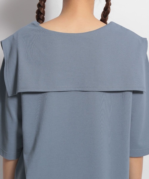 niko and...(ニコアンド)の「2WAYスクエアカラープルオーバー(Tシャツ/カットソー・レディース・ライトブルー/ブラック/オフホワイト・FREE)」の13枚目の写真