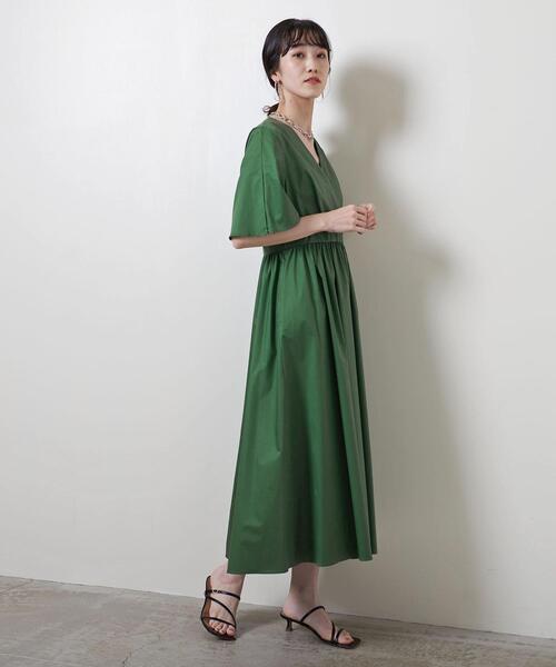 UNITED ARROWS（ユナイテッドアローズ）の「＜UNITED ARROWS＞カシュクール ショートスリーブ ワンピース B（ワンピース・レディース・ケリー/ブラック・36/38）」の8枚目の写真