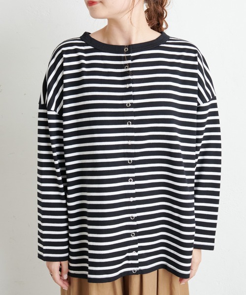 PUAL CE CIN（ピュアルセシン）の「【Du noi】防油加工ロゴ刺繍スナップボタンカーディガン（カーディガン/ボレロ・レディース・ブラック/グレー/その他1/その他2・FREE）」の13枚目の写真