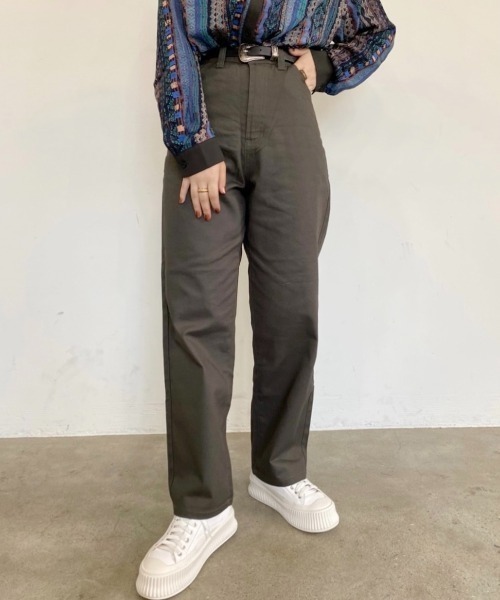 nemne store（ネンネストア）の「きこりのハイウエストストレートパンツ（その他パンツ・レディース・モカ/ブルーグリーン/スミクロ/ブラック/パープル・SMALL/MEDIUM）」の10枚目の写真