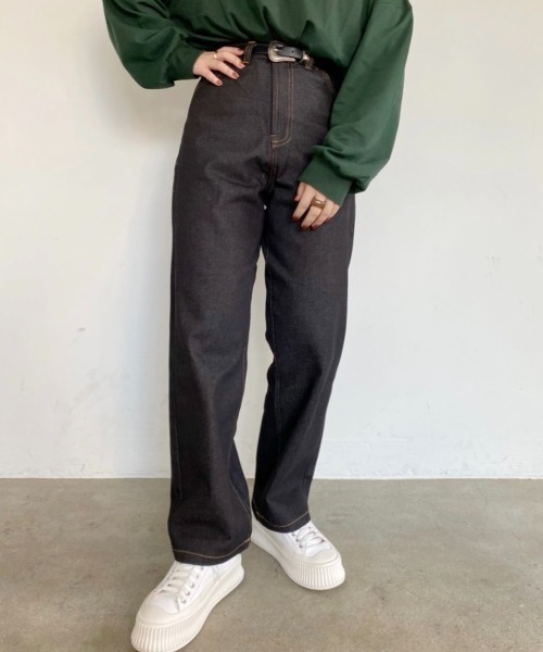 nemne store（ネンネストア）の「きこりのハイウエストストレートパンツ（その他パンツ・レディース・モカ/ブルーグリーン/スミクロ/ブラック/パープル・SMALL/MEDIUM）」の16枚目の写真