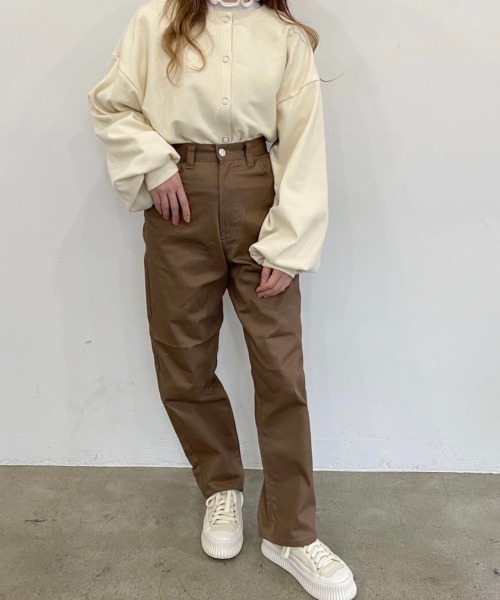 nemne store（ネンネストア）の「きこりのハイウエストストレートパンツ（その他パンツ・レディース・モカ/ブルーグリーン/スミクロ/ブラック/パープル・SMALL/MEDIUM）」の14枚目の写真