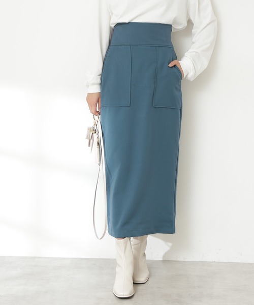 N.(N. Natural Beauty Basic)(エヌエヌナチュラルビューティーベーシック)の「◆サスペンダー付タイトスカート(スカート・レディース・ブルーグリーン/スミクロ・MEDIUM)」の2枚目の写真