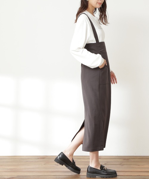 N.(N. Natural Beauty Basic)(エヌエヌナチュラルビューティーベーシック)の「◆サスペンダー付タイトスカート(スカート・レディース・ブルーグリーン/スミクロ・MEDIUM)」の12枚目の写真