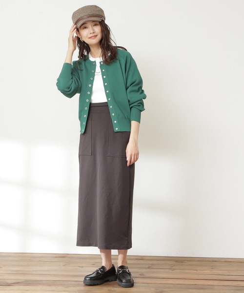 N.(N. Natural Beauty Basic)(エヌエヌナチュラルビューティーベーシック)の「◆サスペンダー付タイトスカート(スカート・レディース・ブルーグリーン/スミクロ・MEDIUM)」の6枚目の写真