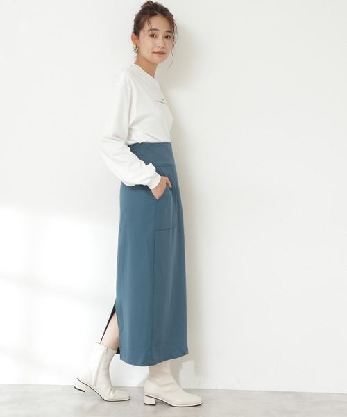 N.(N. Natural Beauty Basic)(エヌエヌナチュラルビューティーベーシック)の「◆サスペンダー付タイトスカート(スカート・レディース・ブルーグリーン/スミクロ・MEDIUM)」の8枚目の写真