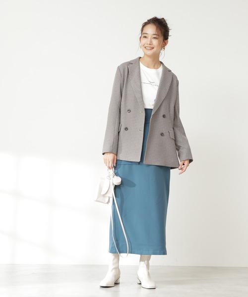 N.(N. Natural Beauty Basic)(エヌエヌナチュラルビューティーベーシック)の「◆サスペンダー付タイトスカート(スカート・レディース・ブルーグリーン/スミクロ・MEDIUM)」の9枚目の写真