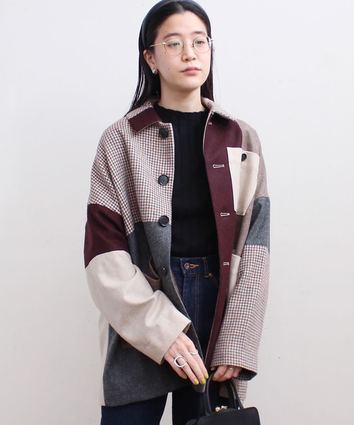 fig London(フィグロンドン)の「tweed mix BZ(ブルゾン・レディース・レッド/グリーン・FREE)」の19枚目の写真