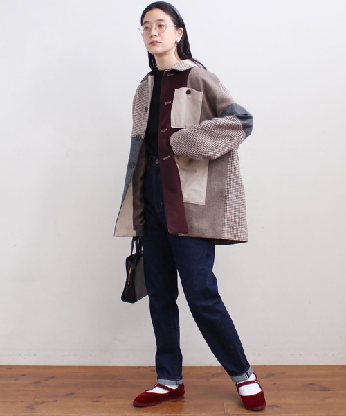 fig London(フィグロンドン)の「tweed mix BZ(ブルゾン・レディース・レッド/グリーン・FREE)」の15枚目の写真