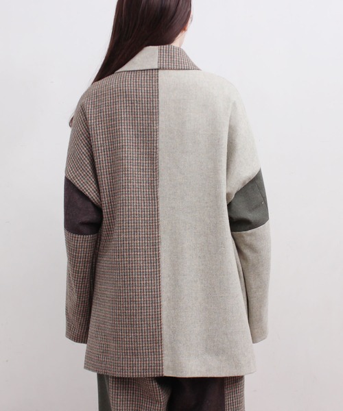 fig London(フィグロンドン)の「tweed mix BZ(ブルゾン・レディース・レッド/グリーン・FREE)」の7枚目の写真