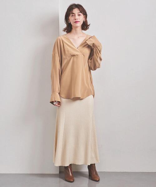 EQUIPMENT(エキップモン)の「<EQUIPMENT(エキップモン)>Vネック ブラウス ■■■(シャツ/ブラウス・レディース・ブラック/ライトピンク・XS/S)」の7枚目の写真