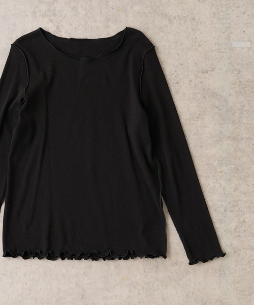 PUAL CE CIN（ピュアルセシン）の「テレコメロウロングスリーブ（Tシャツ/カットソー・レディース・ブラック系その他/ベージュ系その他/ブラック系その他2/ベージュ系その他2・FREE）」の2枚目の写真