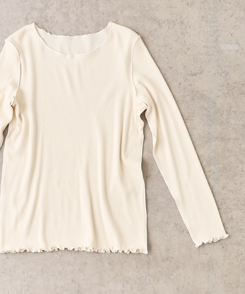 PUAL CE CIN（ピュアルセシン）の「テレコメロウロングスリーブ（Tシャツ/カットソー・レディース・ブラック系その他/ベージュ系その他/ブラック系その他2/ベージュ系その他2・FREE）」の3枚目の写真