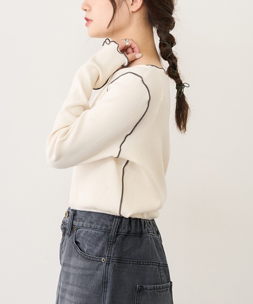 PUAL CE CIN（ピュアルセシン）の「テレコメロウロングスリーブ（Tシャツ/カットソー・レディース・ブラック系その他/ベージュ系その他/ブラック系その他2/ベージュ系その他2・FREE）」の5枚目の写真