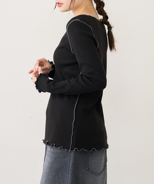 PUAL CE CIN（ピュアルセシン）の「テレコメロウロングスリーブ（Tシャツ/カットソー・レディース・ブラック系その他/ベージュ系その他/ブラック系その他2/ベージュ系その他2・FREE）」の16枚目の写真