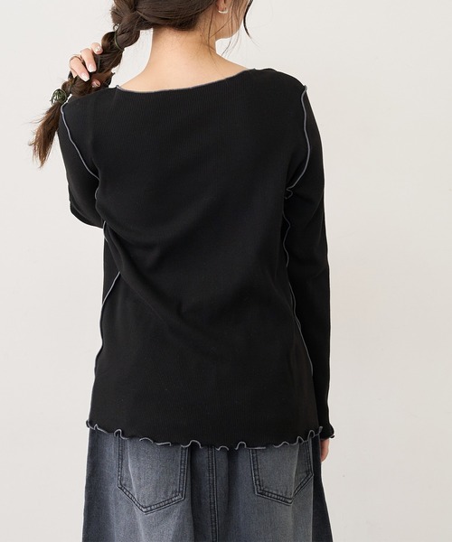 PUAL CE CIN（ピュアルセシン）の「テレコメロウロングスリーブ（Tシャツ/カットソー・レディース・ブラック系その他/ベージュ系その他/ブラック系その他2/ベージュ系その他2・FREE）」の10枚目の写真