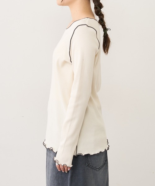 PUAL CE CIN（ピュアルセシン）の「テレコメロウロングスリーブ（Tシャツ/カットソー・レディース・ブラック系その他/ベージュ系その他/ブラック系その他2/ベージュ系その他2・FREE）」の14枚目の写真