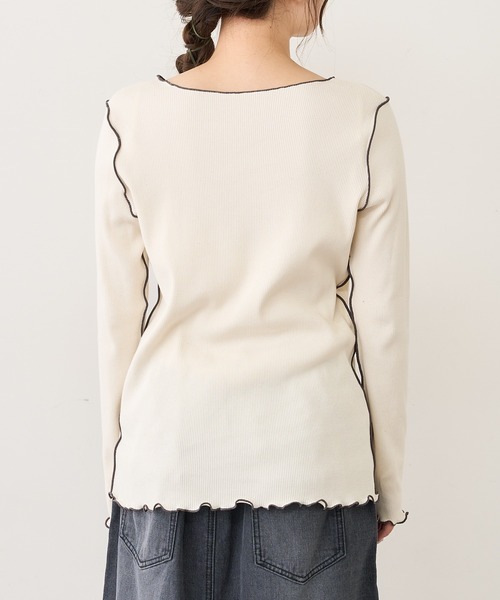 PUAL CE CIN（ピュアルセシン）の「テレコメロウロングスリーブ（Tシャツ/カットソー・レディース・ブラック系その他/ベージュ系その他/ブラック系その他2/ベージュ系その他2・FREE）」の8枚目の写真