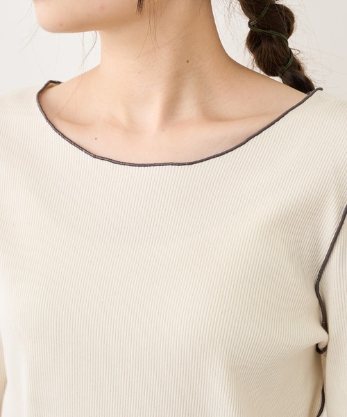 PUAL CE CIN（ピュアルセシン）の「テレコメロウロングスリーブ（Tシャツ/カットソー・レディース・ブラック系その他/ベージュ系その他/ブラック系その他2/ベージュ系その他2・FREE）」の6枚目の写真