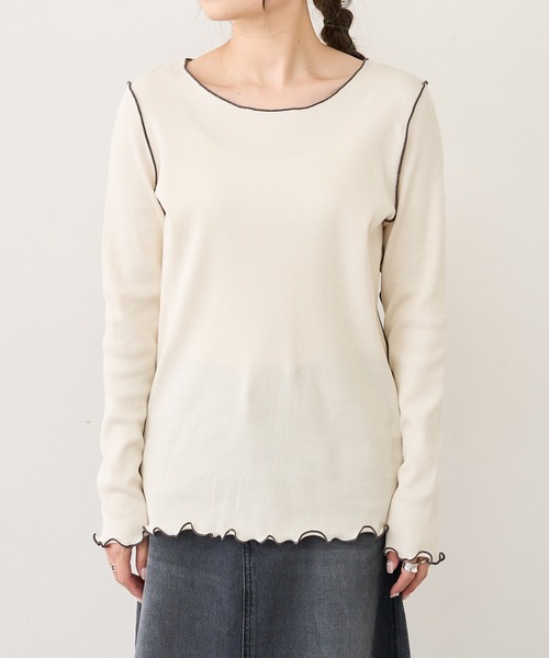 PUAL CE CIN（ピュアルセシン）の「テレコメロウロングスリーブ（Tシャツ/カットソー・レディース・ブラック系その他/ベージュ系その他/ブラック系その他2/ベージュ系その他2・FREE）」の12枚目の写真