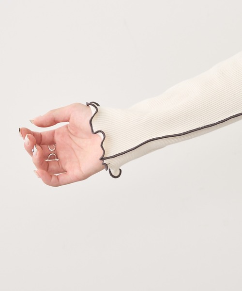 PUAL CE CIN（ピュアルセシン）の「テレコメロウロングスリーブ（Tシャツ/カットソー・レディース・ブラック系その他/ベージュ系その他/ブラック系その他2/ベージュ系その他2・FREE）」の9枚目の写真