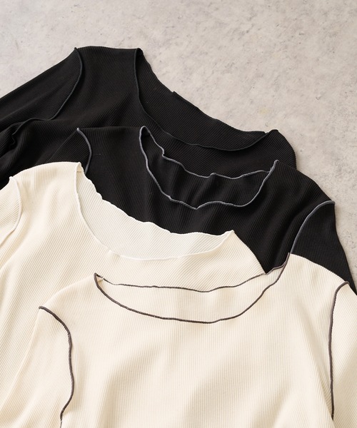 PUAL CE CIN（ピュアルセシン）の「テレコメロウロングスリーブ（Tシャツ/カットソー・レディース・ブラック系その他/ベージュ系その他/ブラック系その他2/ベージュ系その他2・FREE）」の15枚目の写真