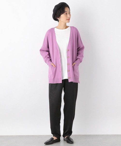 LEPSIM(レプシィム)の「【洗える】14ゲージリラックスカーデ 215058(カーディガン/ボレロ・レディース・グレイッシュベージュ/ピンク/ブラック/ホワイト系その他/ライトピンク・FREE)」の12枚目の写真