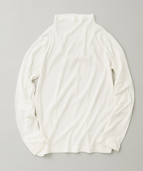 note et silence (ノートエシロンス)の「【 AMB100貨 】ボトルネック長袖Tシャツ 120/2フライス(Tシャツ/カットソー・レディース・グレー/ホワイト/ブラック・FREE)」の1枚目の写真