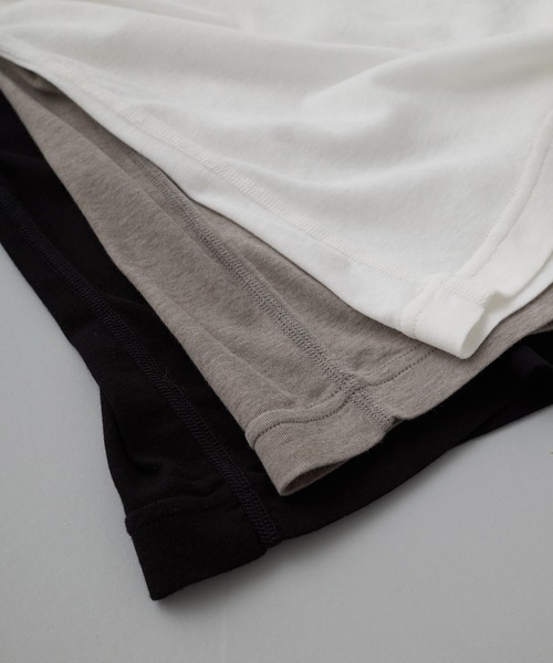note et silence (ノートエシロンス)の「【 AMB100貨 】ボトルネック長袖Tシャツ 120/2フライス(Tシャツ/カットソー・レディース・グレー/ホワイト/ブラック・FREE)」の13枚目の写真