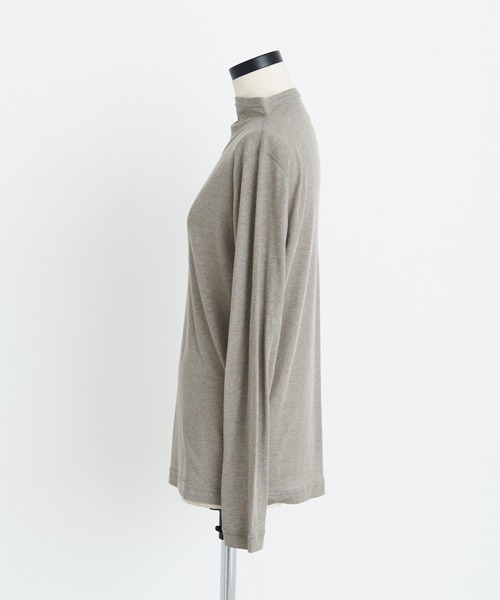 note et silence (ノートエシロンス)の「【 AMB100貨 】ボトルネック長袖Tシャツ 120/2フライス(Tシャツ/カットソー・レディース・グレー/ホワイト/ブラック・FREE)」の9枚目の写真