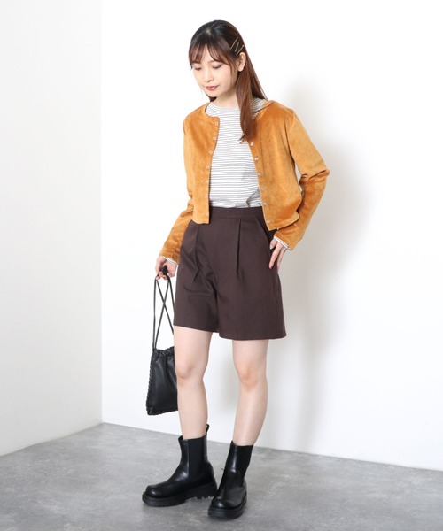 archives(アルシーヴ)の「カットコーデュロイ2WAYカーディガン(カーディガン/ボレロ・レディース・マスタード/ブルー/ブラック/ブラウン/アイボリー・MEDIUM)」の13枚目の写真