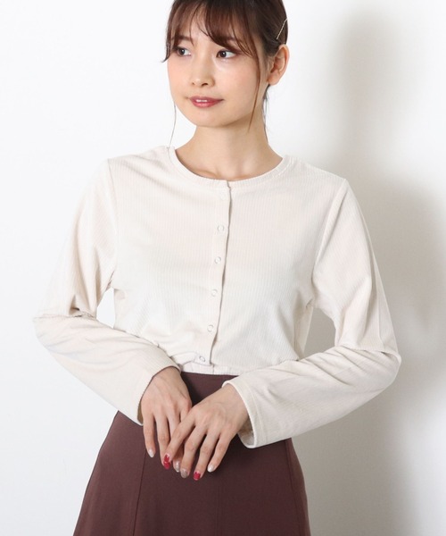 archives(アルシーヴ)の「カットコーデュロイ2WAYカーディガン(カーディガン/ボレロ・レディース・マスタード/ブルー/ブラック/ブラウン/アイボリー・MEDIUM)」の10枚目の写真