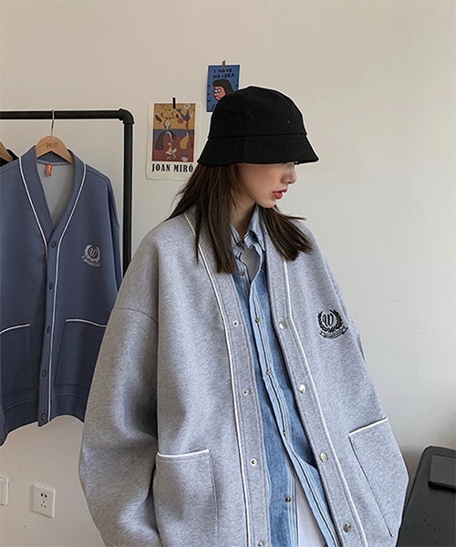 WESTBOY（ウエストボーイ）の「【WB ORIGINALS】Drop Shoulder Sweat Sport Cardigan WO21W3TP08（カーディガン/ボレロ・メンズ・ブラック/ブルー/グレー・M/XL/L）」の2枚目の写真
