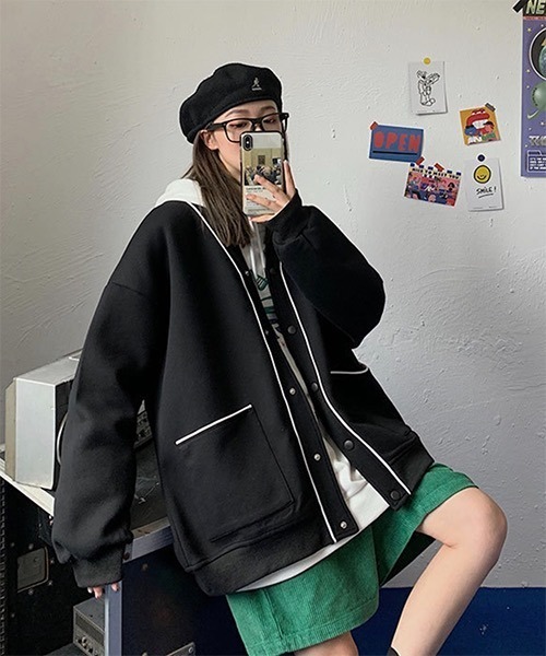 WESTBOY（ウエストボーイ）の「【WB ORIGINALS】Drop Shoulder Sweat Sport Cardigan WO21W3TP08（カーディガン/ボレロ・メンズ・ブラック/ブルー/グレー・M/XL/L）」の18枚目の写真