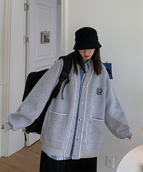 WESTBOY（ウエストボーイ）の「【WB ORIGINALS】Drop Shoulder Sweat Sport Cardigan WO21W3TP08（カーディガン/ボレロ・メンズ・ブラック/ブルー/グレー・M/XL/L）」の4枚目の写真
