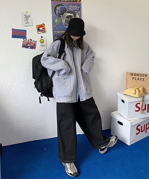 WESTBOY（ウエストボーイ）の「【WB ORIGINALS】Drop Shoulder Sweat Sport Cardigan WO21W3TP08（カーディガン/ボレロ・メンズ・ブラック/ブルー/グレー・M/XL/L）」の6枚目の写真