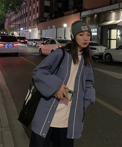 WESTBOY（ウエストボーイ）の「【WB ORIGINALS】Drop Shoulder Sweat Sport Cardigan WO21W3TP08（カーディガン/ボレロ・メンズ・ブラック/ブルー/グレー・M/XL/L）」の12枚目の写真