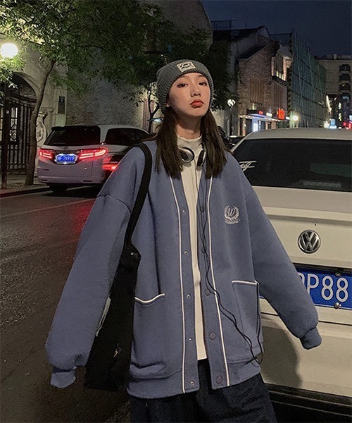 WESTBOY（ウエストボーイ）の「【WB ORIGINALS】Drop Shoulder Sweat Sport Cardigan WO21W3TP08（カーディガン/ボレロ・メンズ・ブラック/ブルー/グレー・M/XL/L）」の14枚目の写真