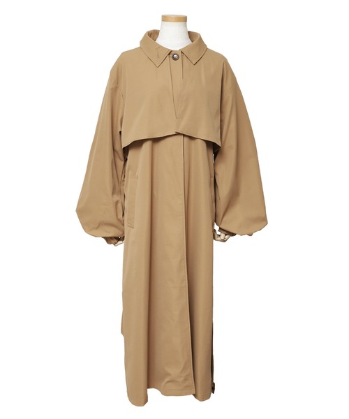 reca（レカ）の「シャークスキンフライヨークステンカラーコート（ステンカラーコート・レディース・ベージュ/グリーン系その他・M）」の20枚目の写真