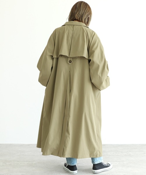 reca（レカ）の「シャークスキンフライヨークステンカラーコート（ステンカラーコート・レディース・ベージュ/グリーン系その他・M）」の15枚目の写真