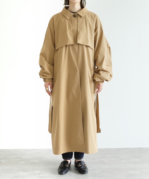 reca（レカ）の「シャークスキンフライヨークステンカラーコート（ステンカラーコート・レディース・ベージュ/グリーン系その他・M）」の22枚目の写真