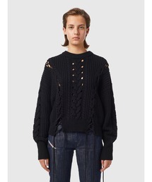 DIESEL | レディース サステナブル ニット トップス ケーブル編み デザインニット セーター(ニット/セーター)