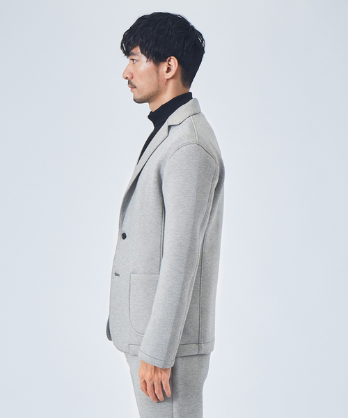 ABAHOUSE GRAY(アバハウスグレイ)の「【セットアップ対応】ダブルフェイス ツイル柄 ポンチ ジャケット(テーラードジャケット・メンズ・ネイビー/ブラック/ライトグレー・46/50/48)」の5枚目の写真