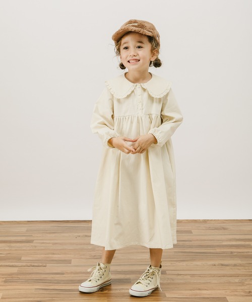 BAYFLOW（ベイフロー）の「[KIDS]エリツキワンピース（ワンピース・キッズ・ネイビー/ブラウン/オフホワイト・110cm/100cm/120cm/130cm/140cm）」の4枚目の写真