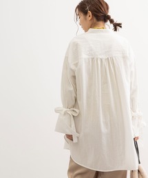 リボンスリーブチュニックシャツ