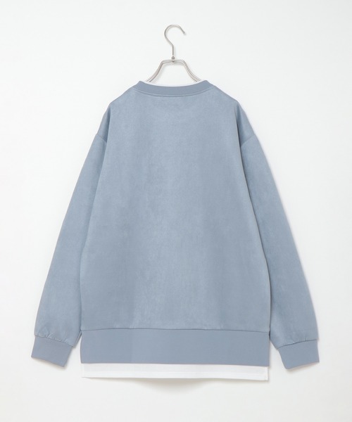ikka（イッカ）の「清潔フェイクスエードレイヤードプルオーバー（スウェット・メンズ・ブルー/ライトグレー・L/M/S/XL）」の3枚目の写真