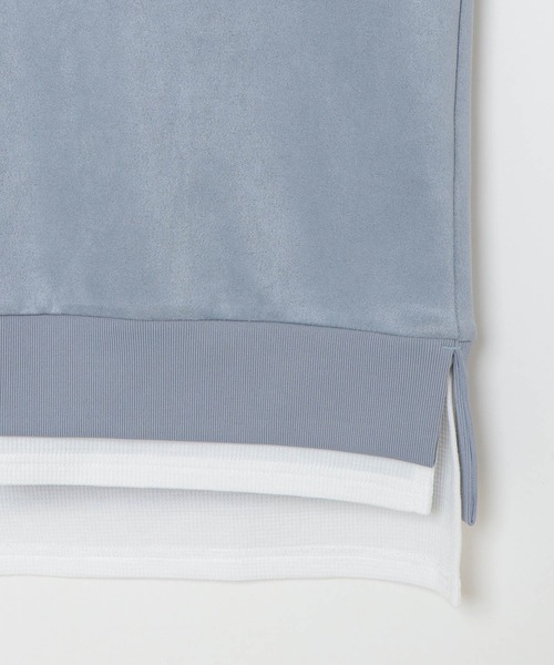 ikka（イッカ）の「清潔フェイクスエードレイヤードプルオーバー（スウェット・メンズ・ブルー/ライトグレー・L/M/S/XL）」の6枚目の写真