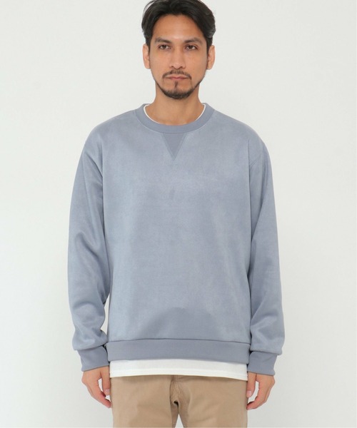 ikka（イッカ）の「清潔フェイクスエードレイヤードプルオーバー（スウェット・メンズ・ブルー/ライトグレー・L/M/S/XL）」の18枚目の写真