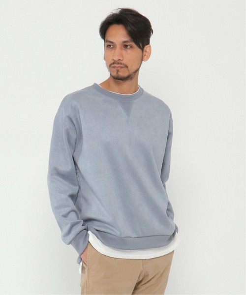 ikka（イッカ）の「清潔フェイクスエードレイヤードプルオーバー（スウェット・メンズ・ブルー/ライトグレー・L/M/S/XL）」の15枚目の写真